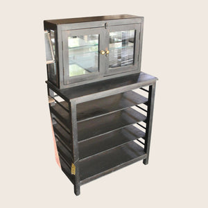 Vintage Black Apothecary Cabinet