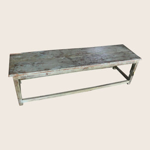 Vintage Blue-Distressed Wood Bench