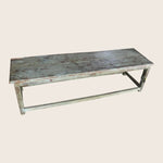 Vintage Blue-Distressed Wood Bench