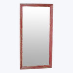 Vintage Red-Distressed Floor Mirror