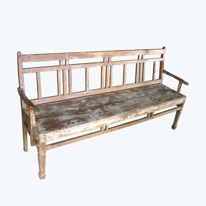 Vintage Distressed Antique Bench