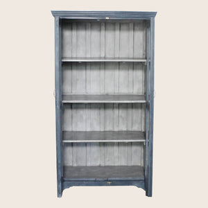Vintage Navy-Painted Glass Front Cabinet - hover