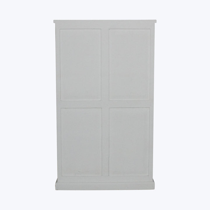 Vintage White-Painted Glass Front Cabinet