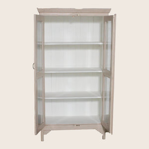 Vintage Pink-Painted Glass Front Cabinet - hover