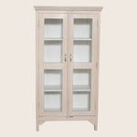 Vintage Pink-Painted Glass Front Cabinet