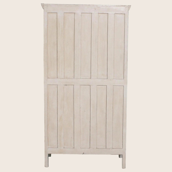 Vintage Pink-Painted Glass Front Cabinet