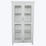 Vintage White-Painted Glass Front Cabinet