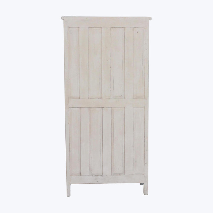 Vintage Pink-Painted Glass Front Cabinet