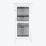 Vintage White-Painted Glass Front Cabinet
