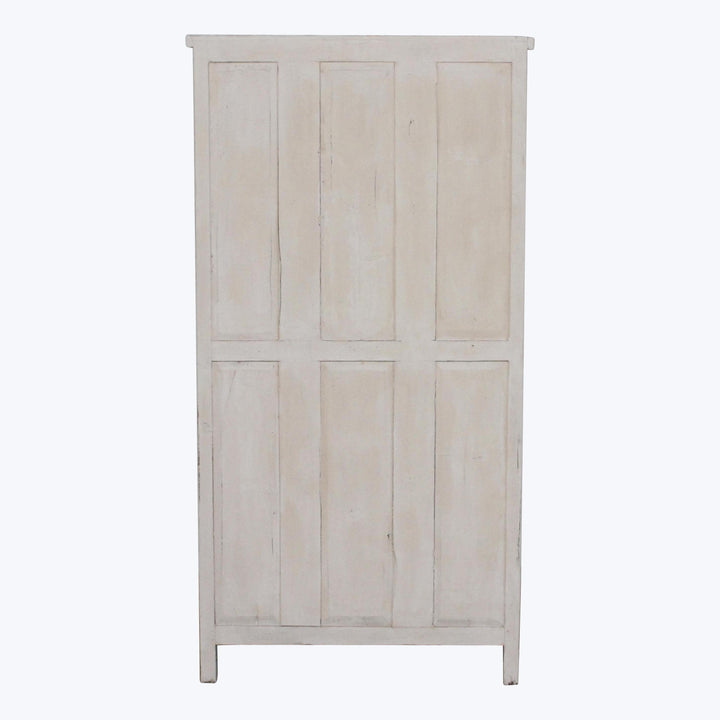 Vintage Pink-Painted Glass Front Cabinet