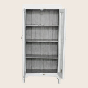 Vintage White-Painted Glass Front Cabinet - hover
