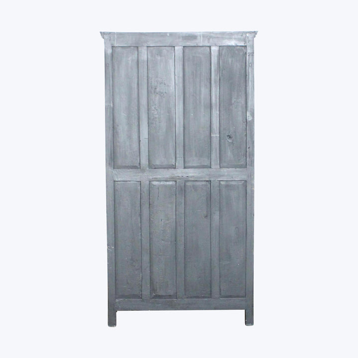 Vintage Black-Painted Glass Front Cabinet