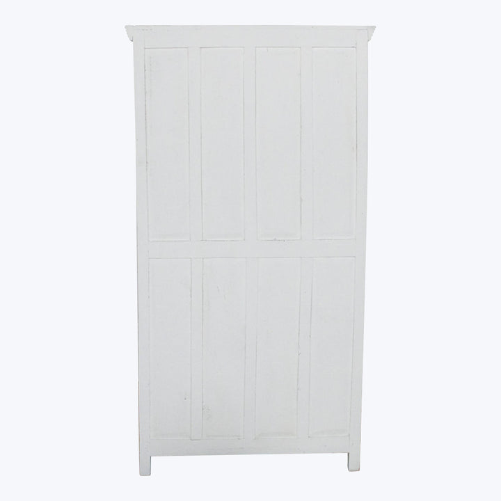 Vintage White Painted Glass Front Cabinet