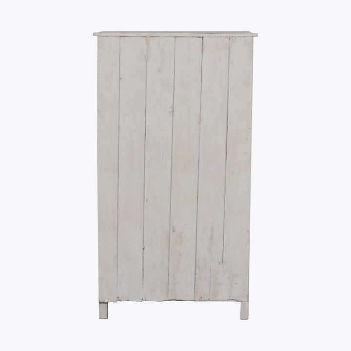 Vintage Pink-Painted Glass Front Cabinet