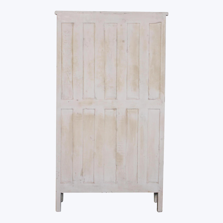 Vintage Pink-Painted Glass Front Cabinet