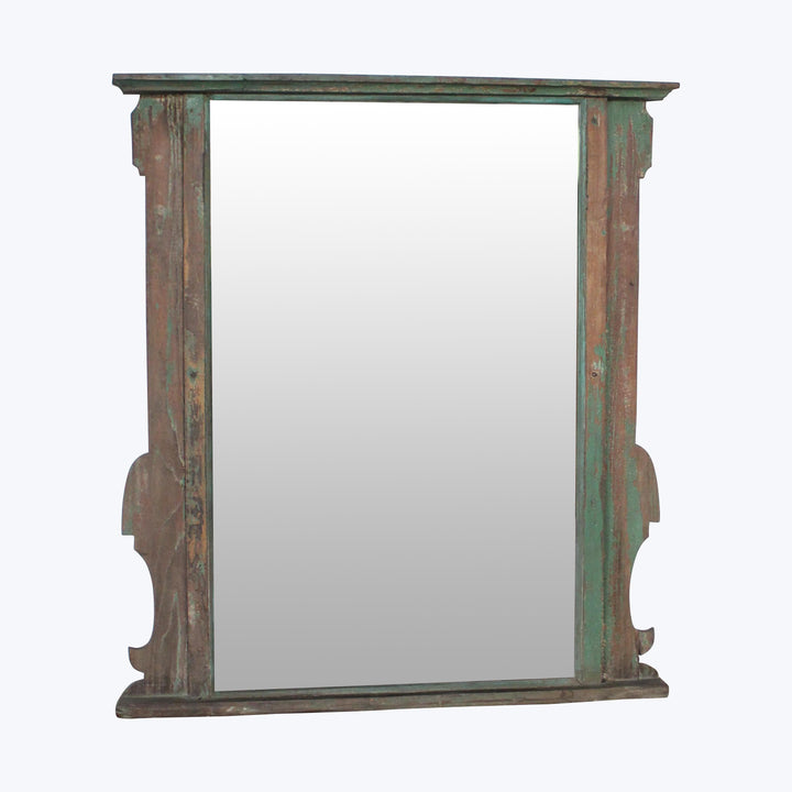 Vintage Green-Painted Mirror