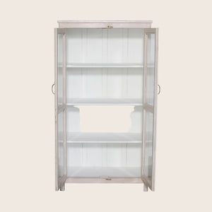 Vintage Pink-Painted Glass Front Cabinet - hover