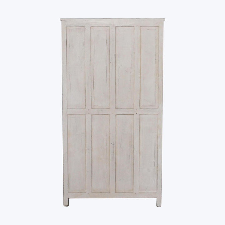 Vintage Pink-Painted Glass Front Cabinet