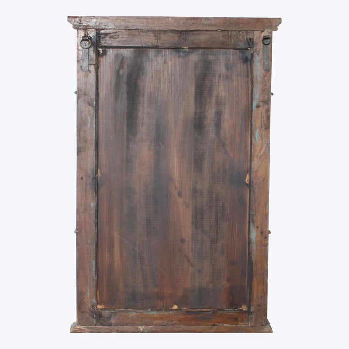 Vintage Teal-Painted Ornate Mirror