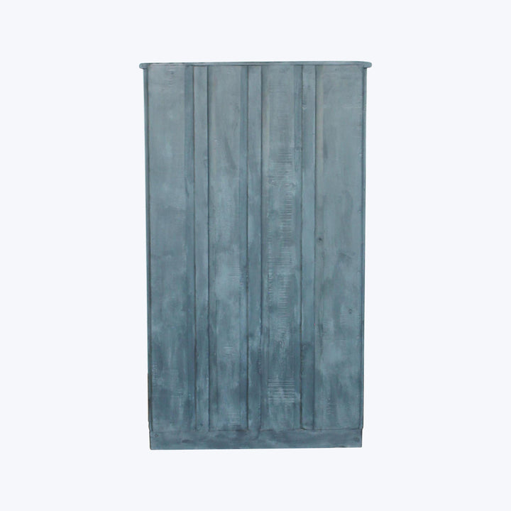 Vintage Navy-Painted Glass Front Cabinet