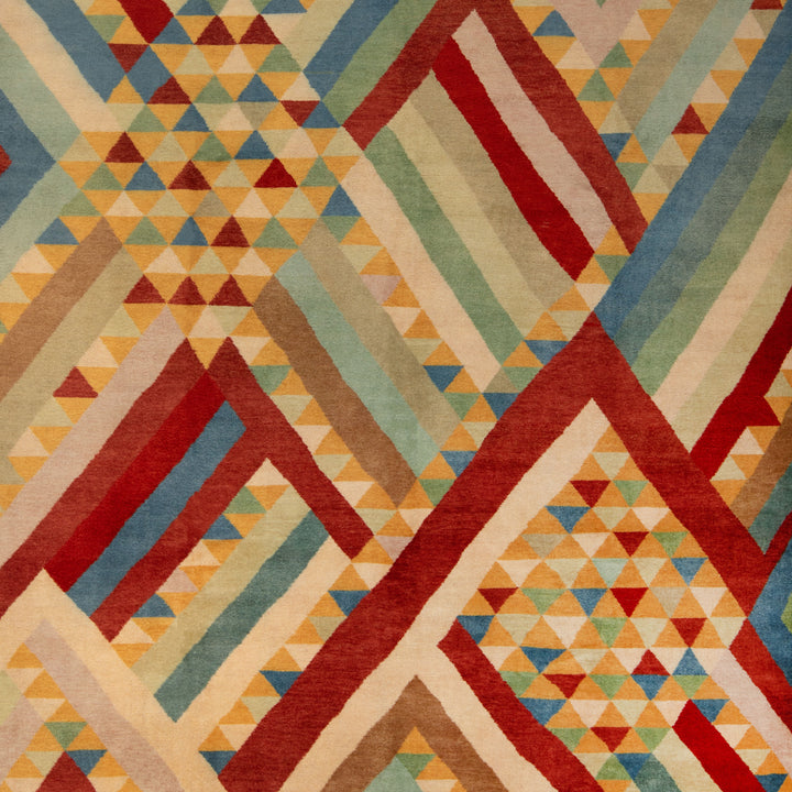 Image for Multicolored Contemporary Swedish-Inspired Wool Rug - 8'3" x 10'5"