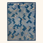 Image for Blue Contemporary Swedish-Inspired Wool Rug - 8'2" x 9'11"