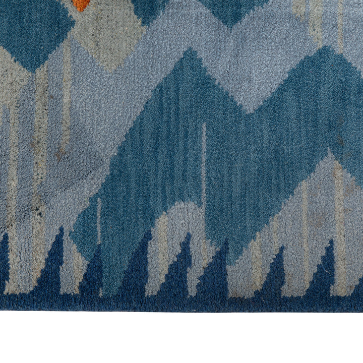 Image for Blue Contemporary Swedish-Inspired Wool Rug - 8'2" x 9'11"