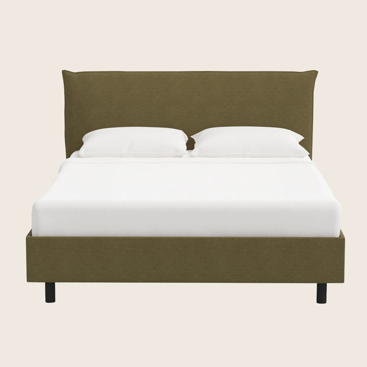 Willow Platform Bed Twin / Linen Olive