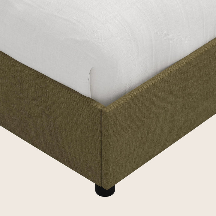 Willow Platform Bed Twin / Linen Olive