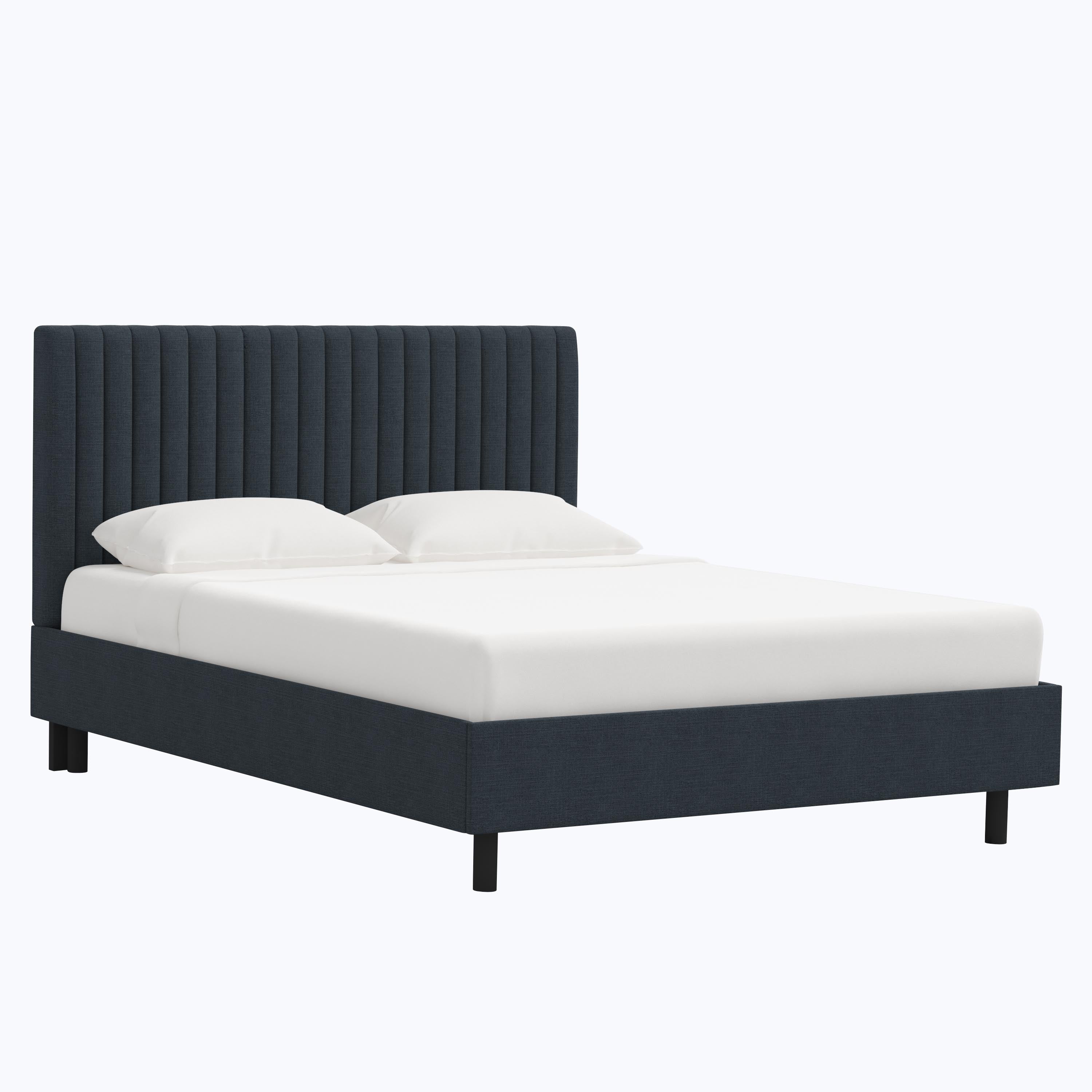 Minetta Platform Bed Twin / Linen Navy