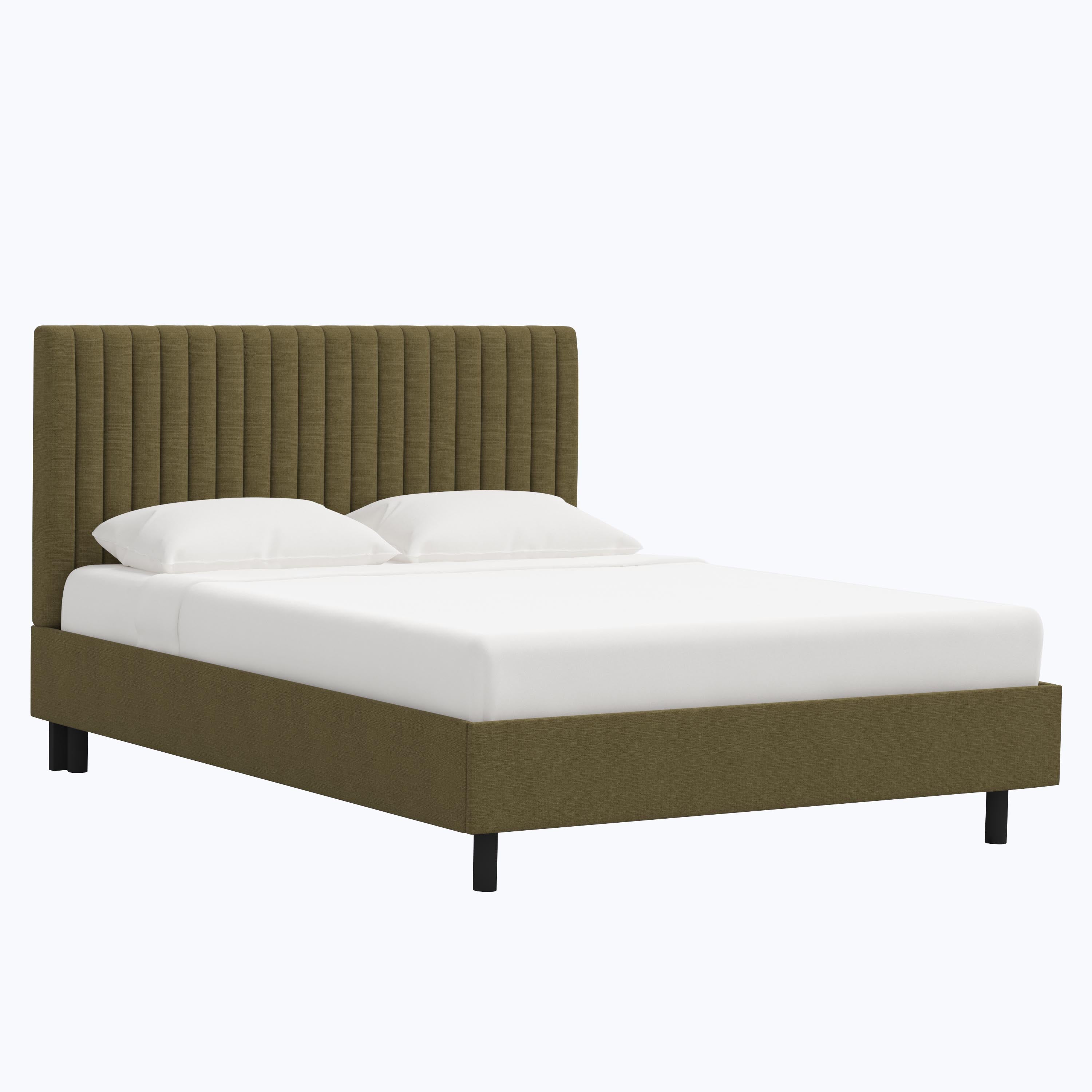 Minetta Platform Bed Twin / Linen Olive