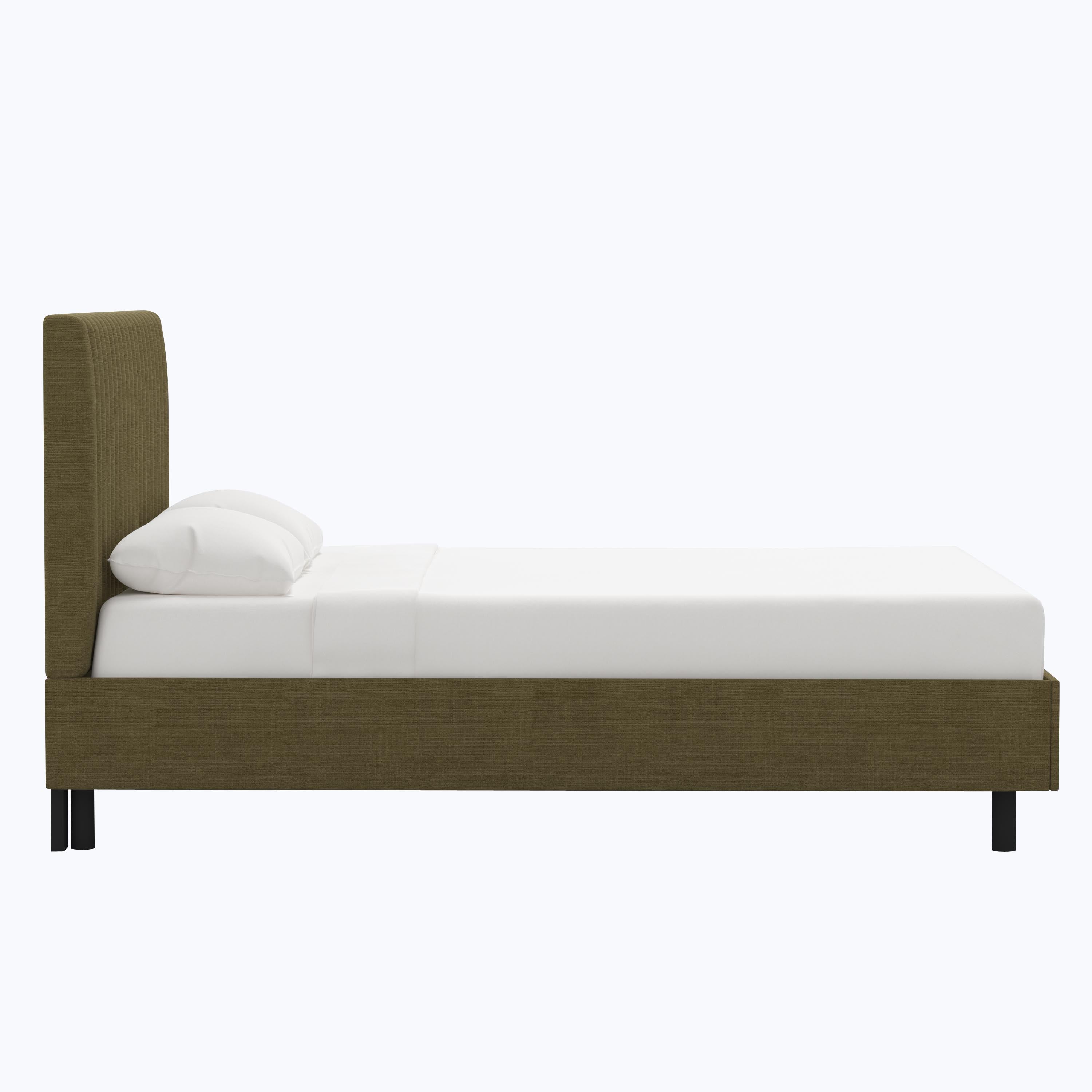 Minetta Platform Bed Twin / Linen Olive