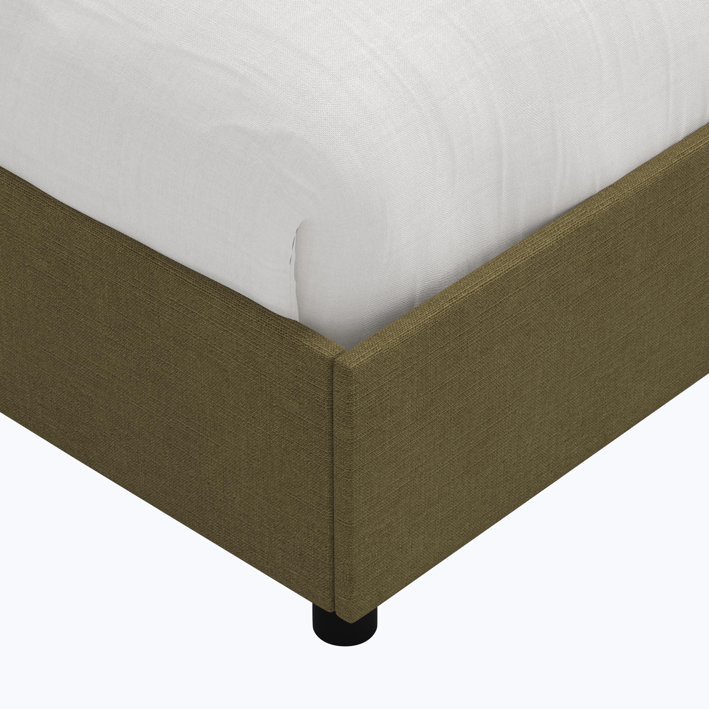 Minetta Platform Bed Twin / Linen Olive