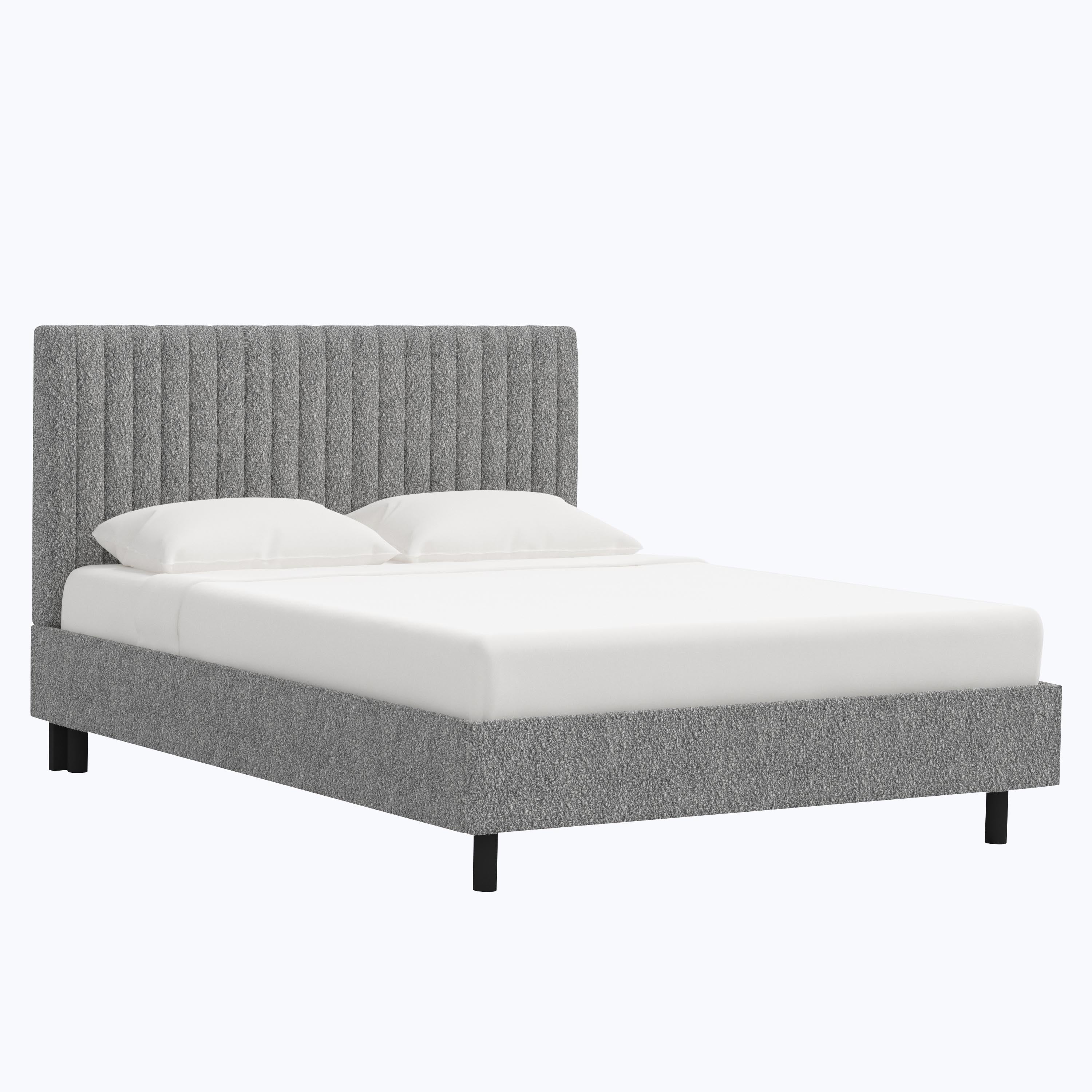 Minetta Platform Bed Twin / Boucle Grey