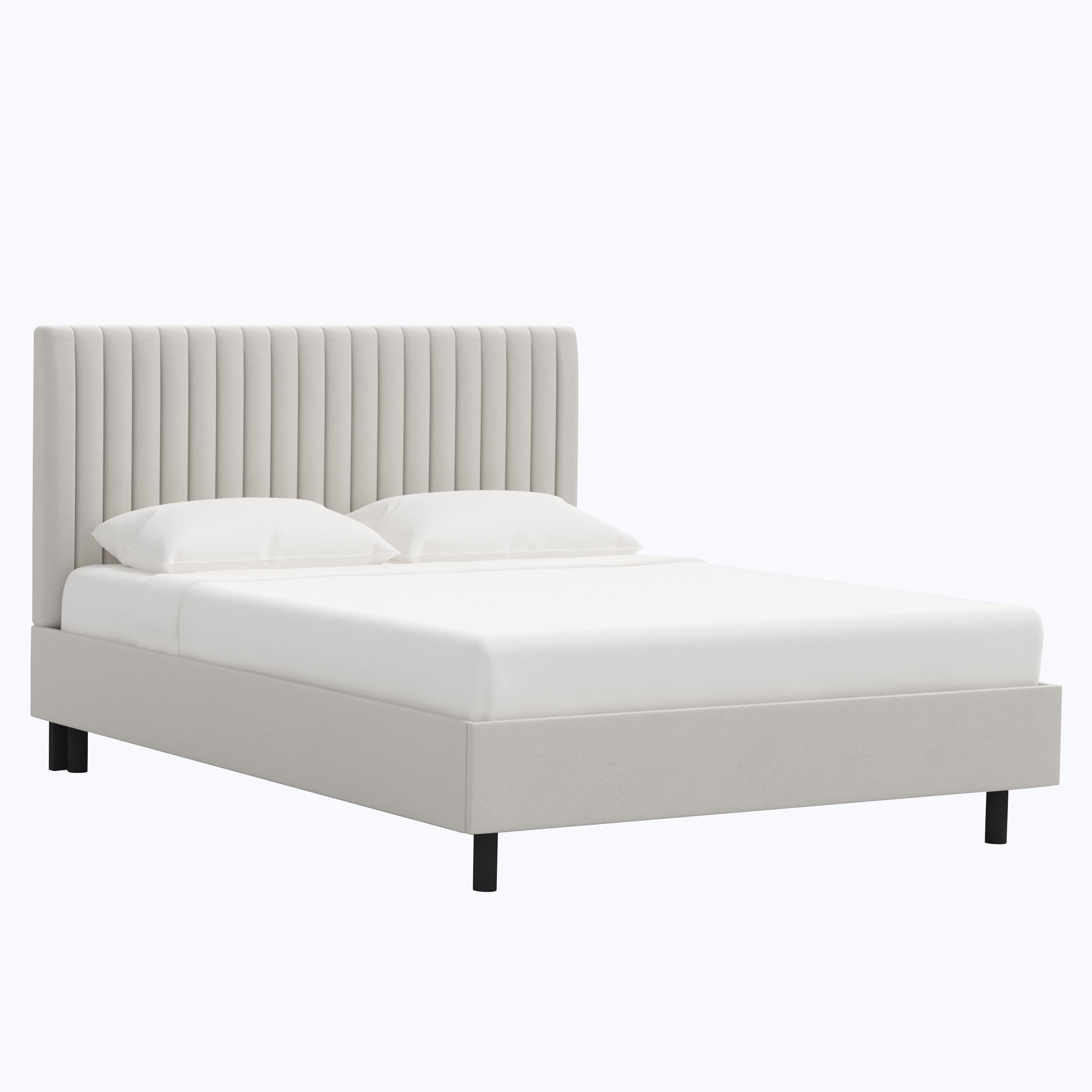 Minetta Platform Bed Twin / Velvet Light Grey