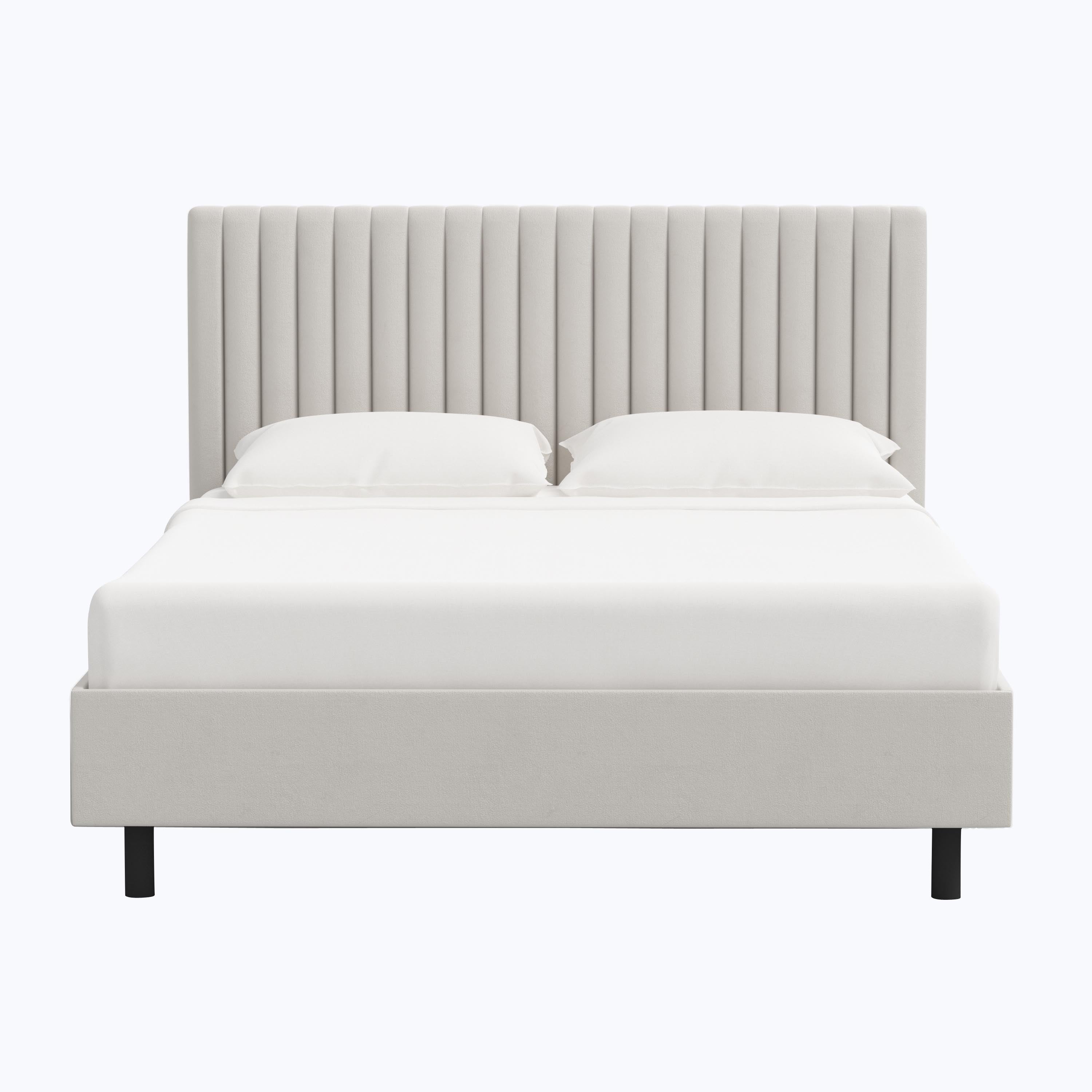 Minetta Platform Bed Twin / Velvet Light Grey