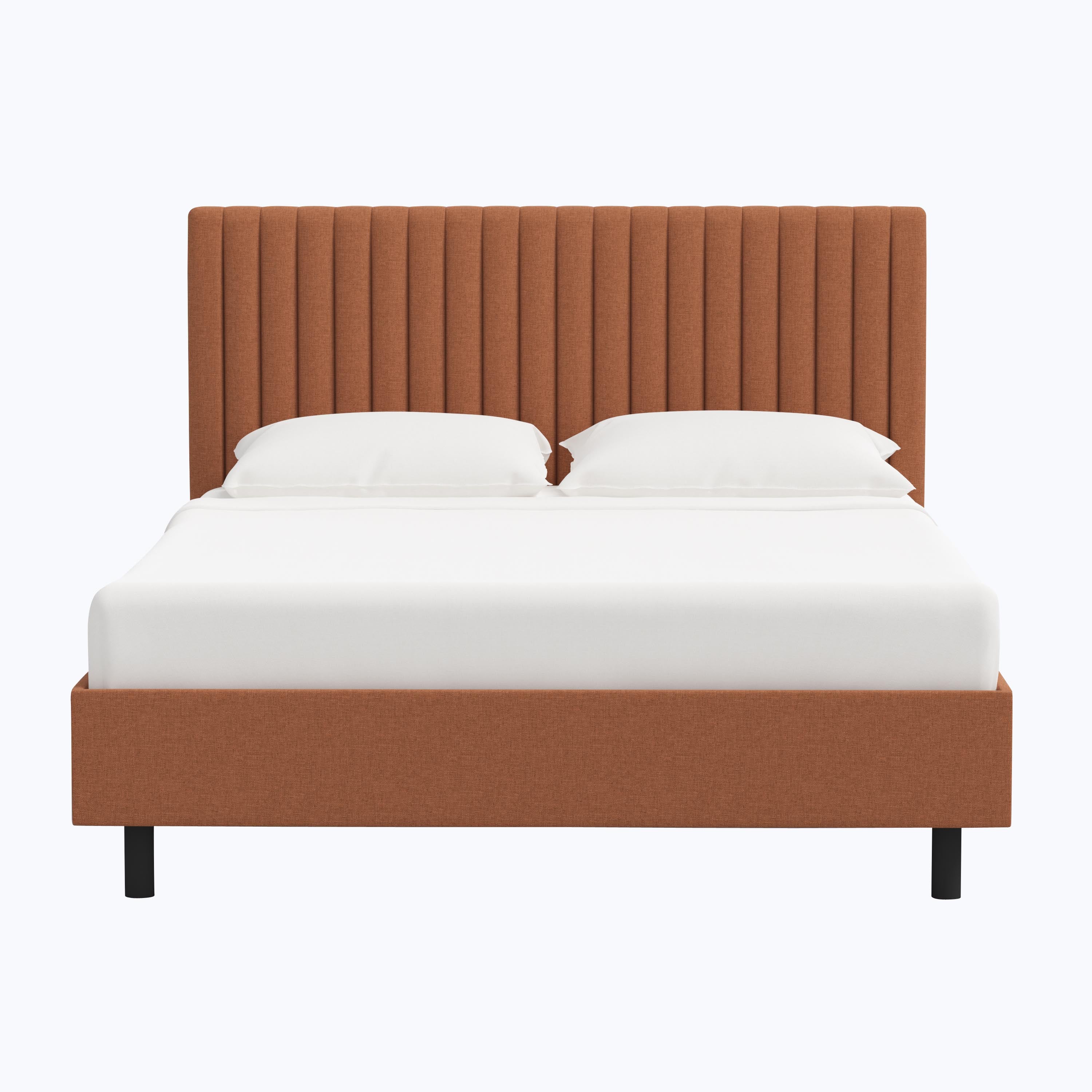 Minetta Platform Bed Twin / Zuma Linen Terracotta