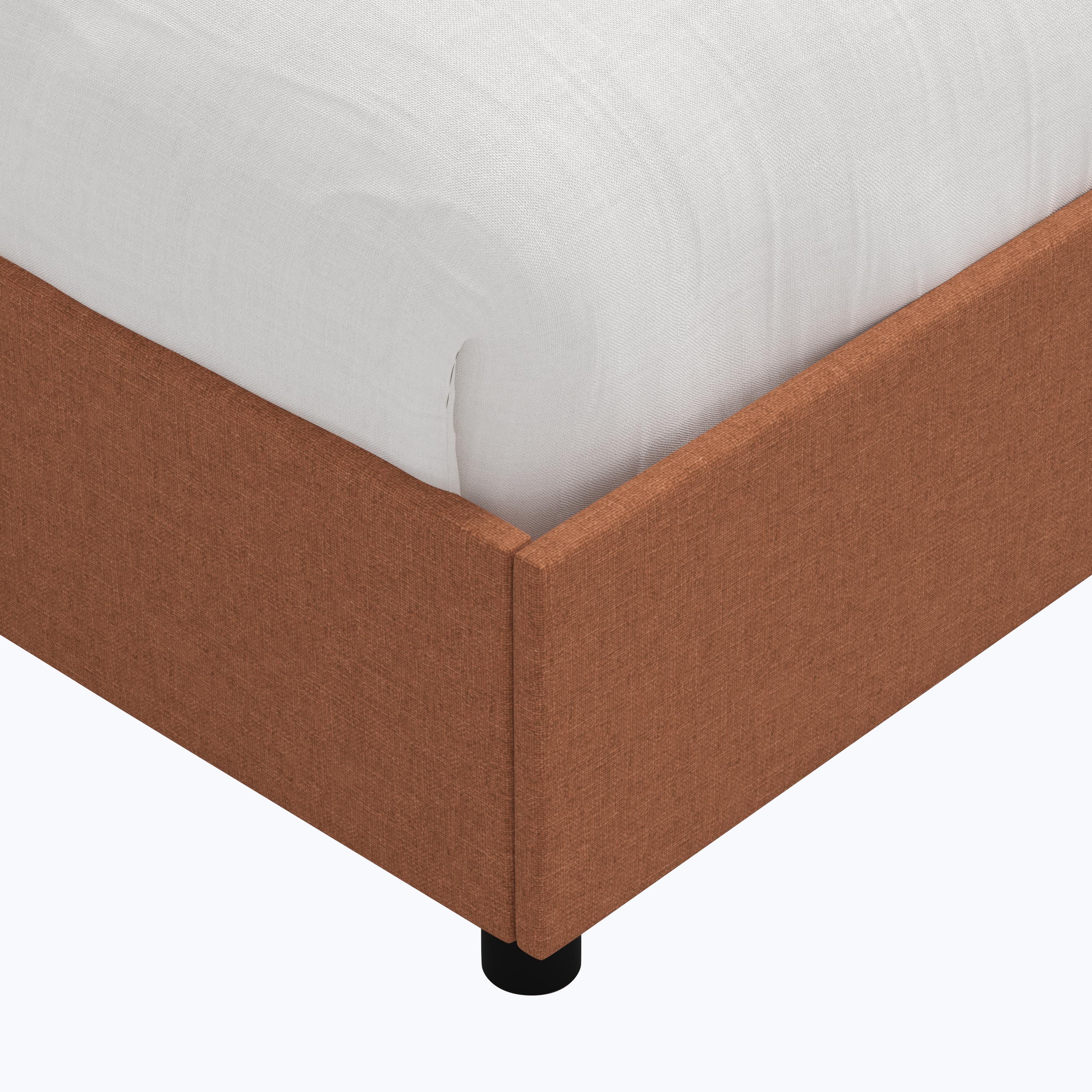 Minetta Platform Bed Twin / Zuma Linen Terracotta