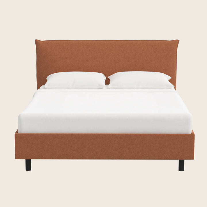 Willow Platform Bed Twin / Zuma Linen Terracotta