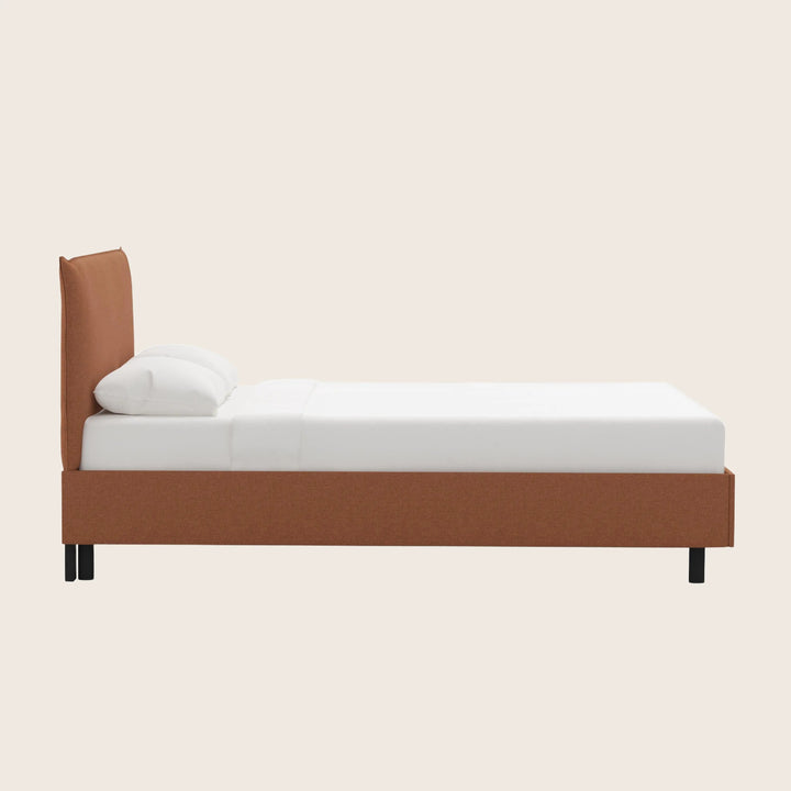 Willow Platform Bed Twin / Zuma Linen Terracotta