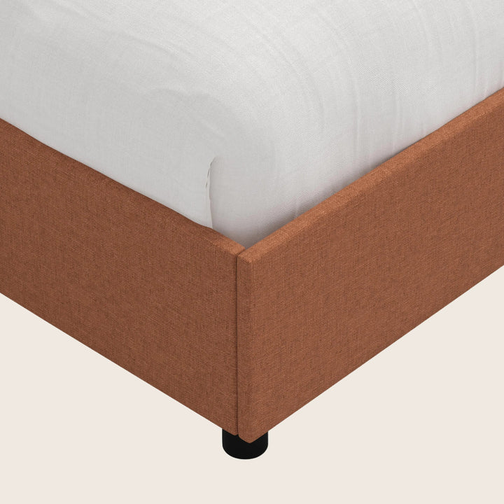 Willow Platform Bed Twin / Zuma Linen Terracotta