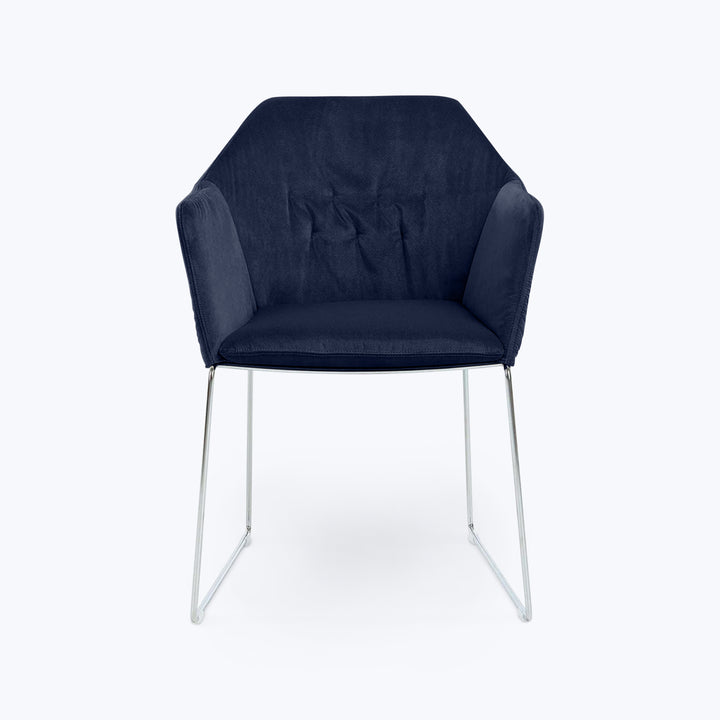New York Sedia Dining Arm Chair Sweet Velvet Marine