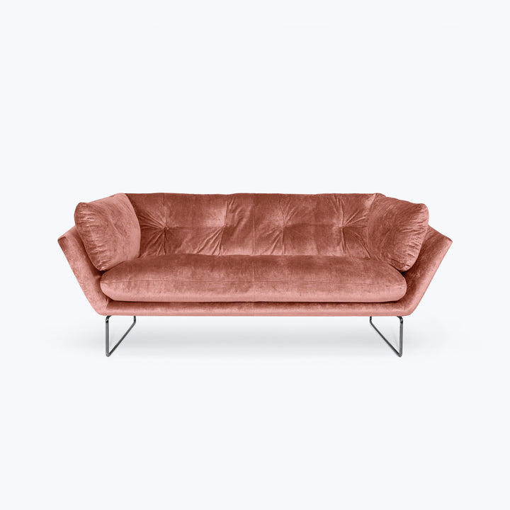 New York Suite Apartment Sofa Vegas Crushed Velvet Rose