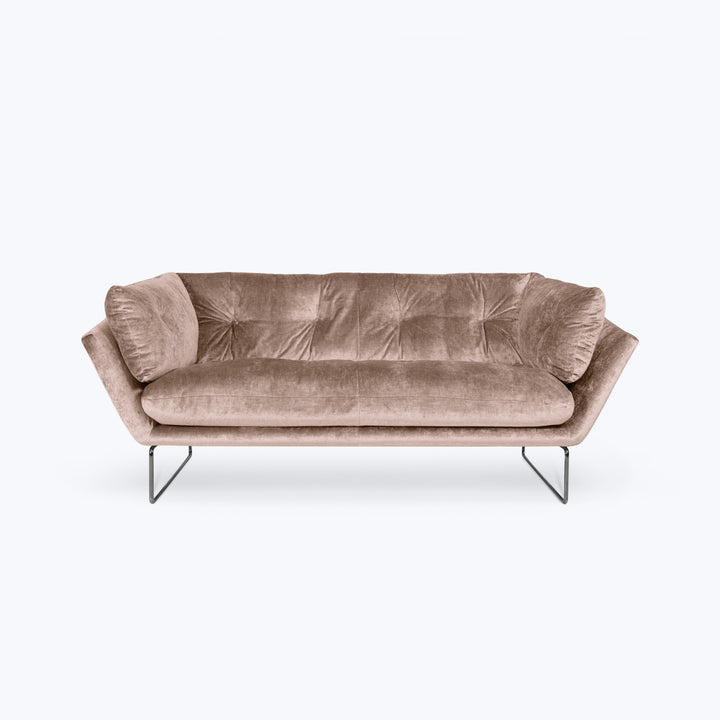 New York Suite Apartment Sofa Vegas Crushed Velvet Mauve