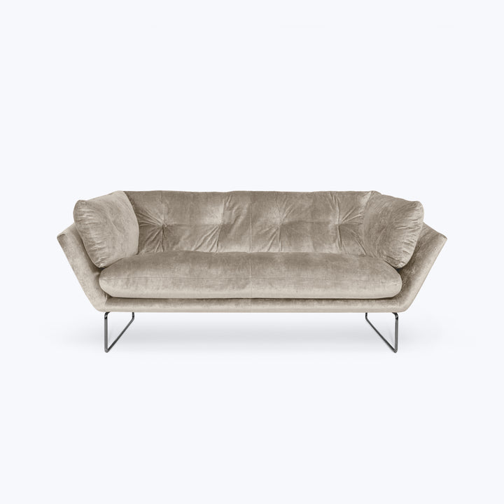 New York Suite Apartment Sofa Vegas Crushed Velvet Grey