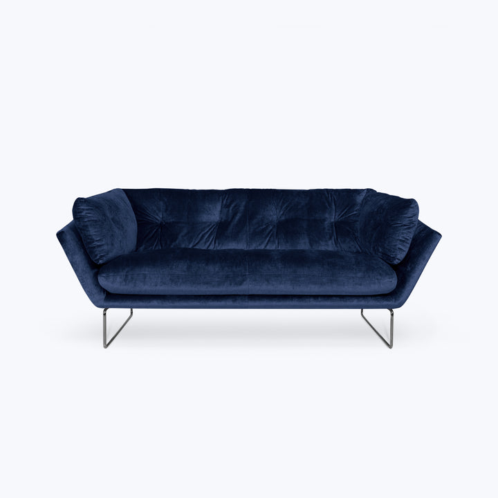 New York Suite Apartment Sofa Vegas Crushed Velvet Indigo