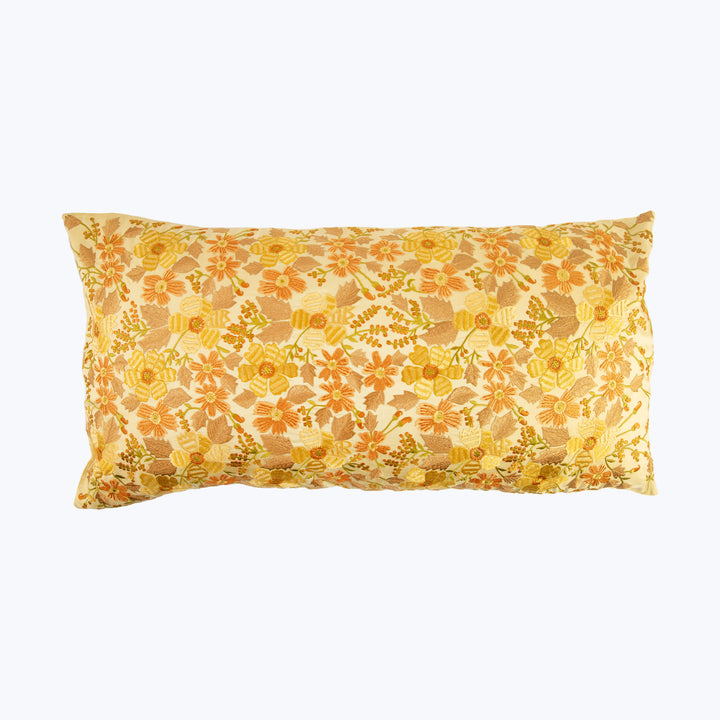Alba Silk Lumbar Pillow, Corn Yellow