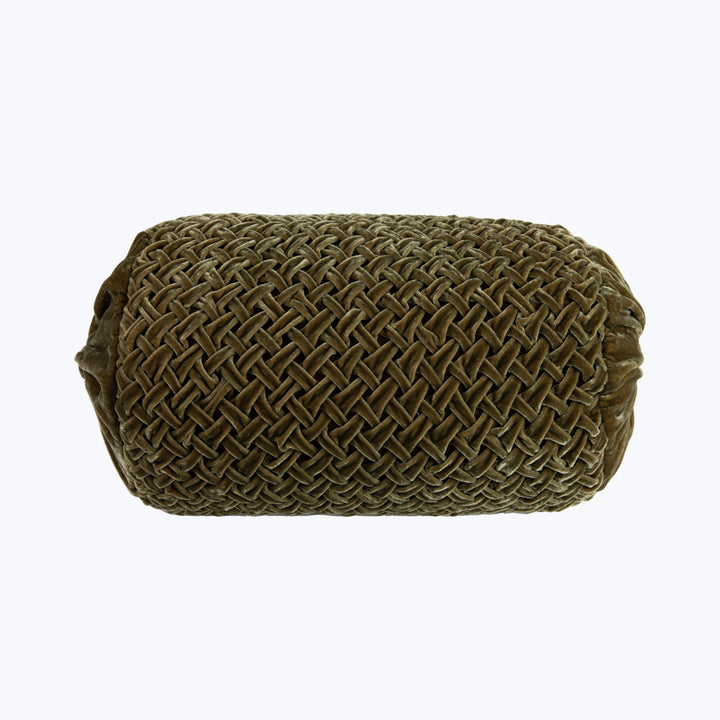 Basket Weave Silk Velvet Bolster Pillow
