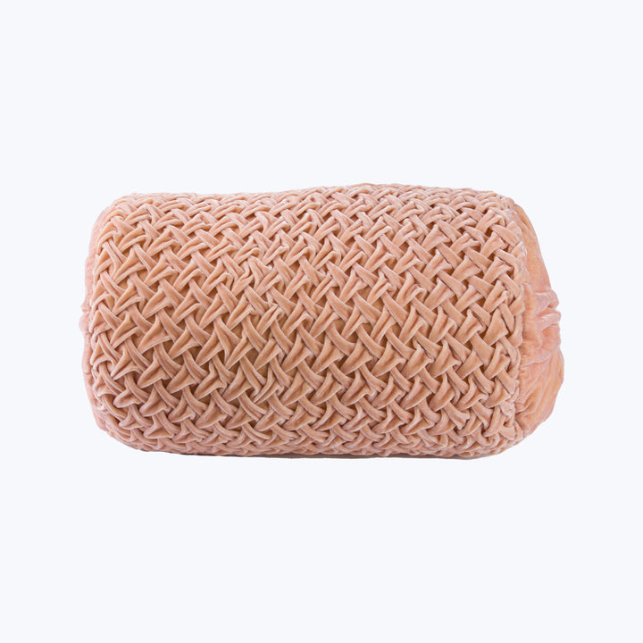 Basket Weave Silk Velvet Bolster Pillow
