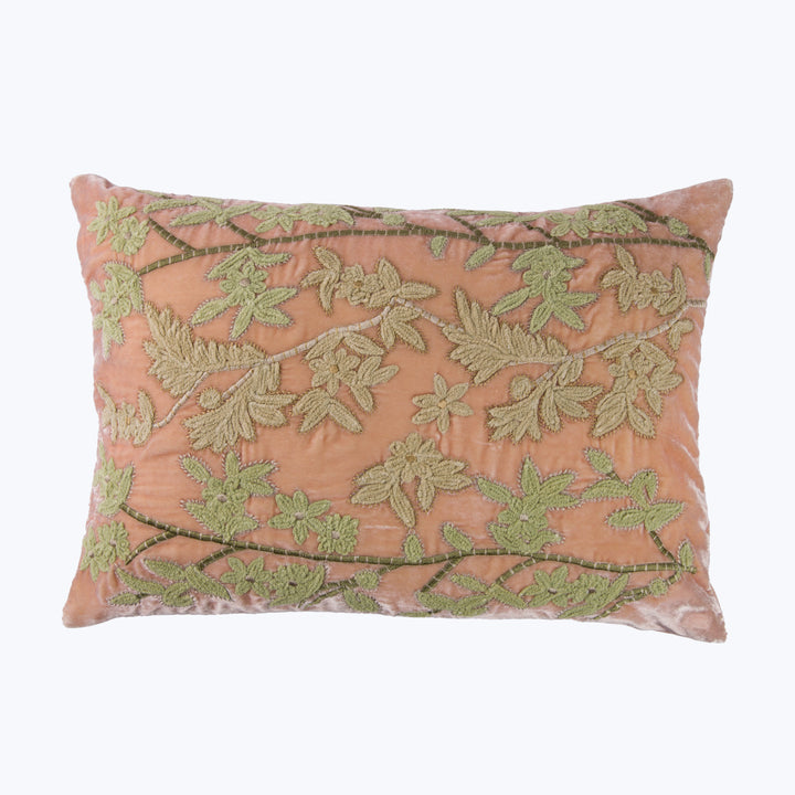 Candolyn Silk Velvet Lumbar Pillow, Pink Quartz